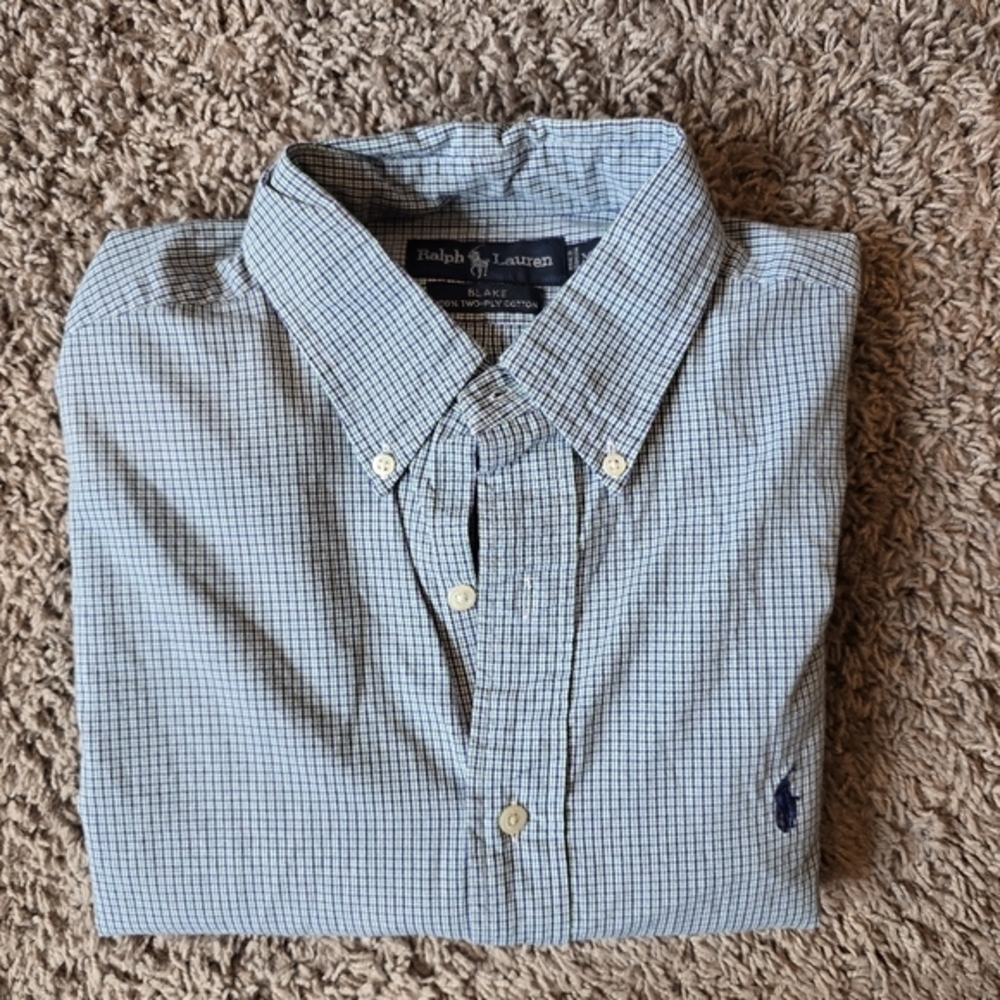 Ralph Lauren Men's Blue Checkered‎ Shirt